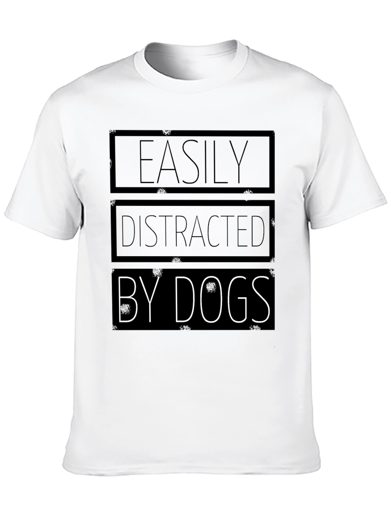Black Easily Distracted by Dogs - Graphic T-Shirt view 10