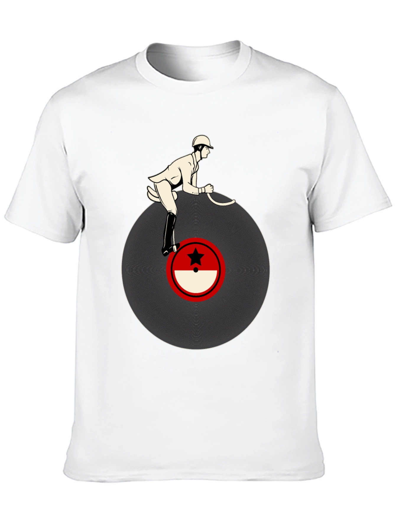 Black Retro Record Rider Graphic T-Shirt view 10