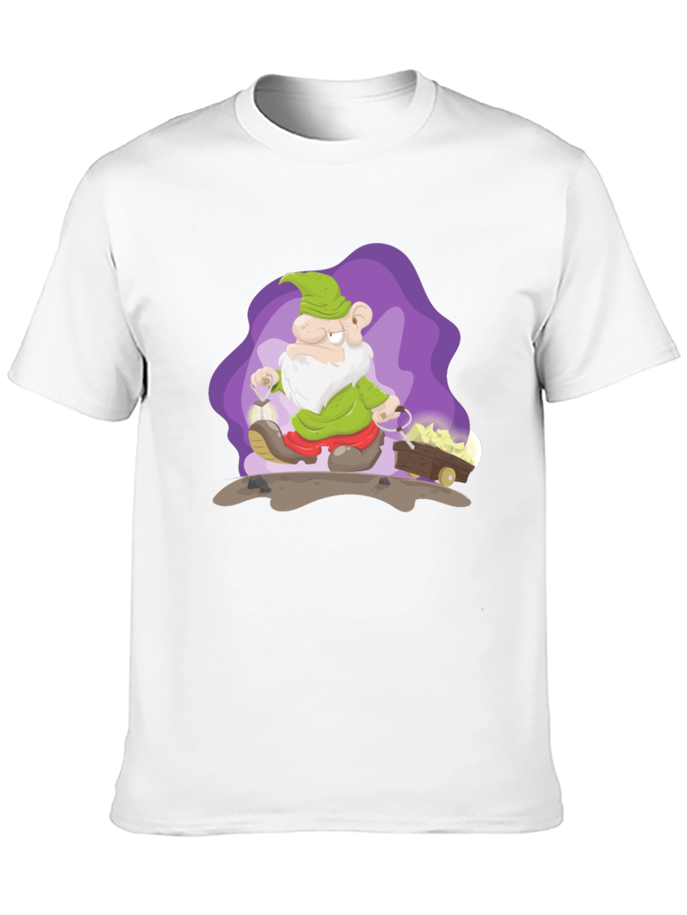 Black Cartoon Mine Dwarf Black T-Shirt view 10