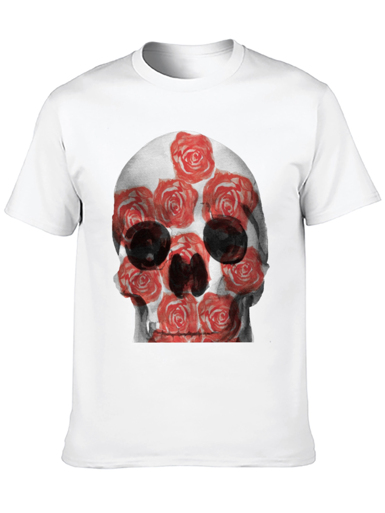 Black Skull and Roses Graphic Tee - Edgy Style view 10