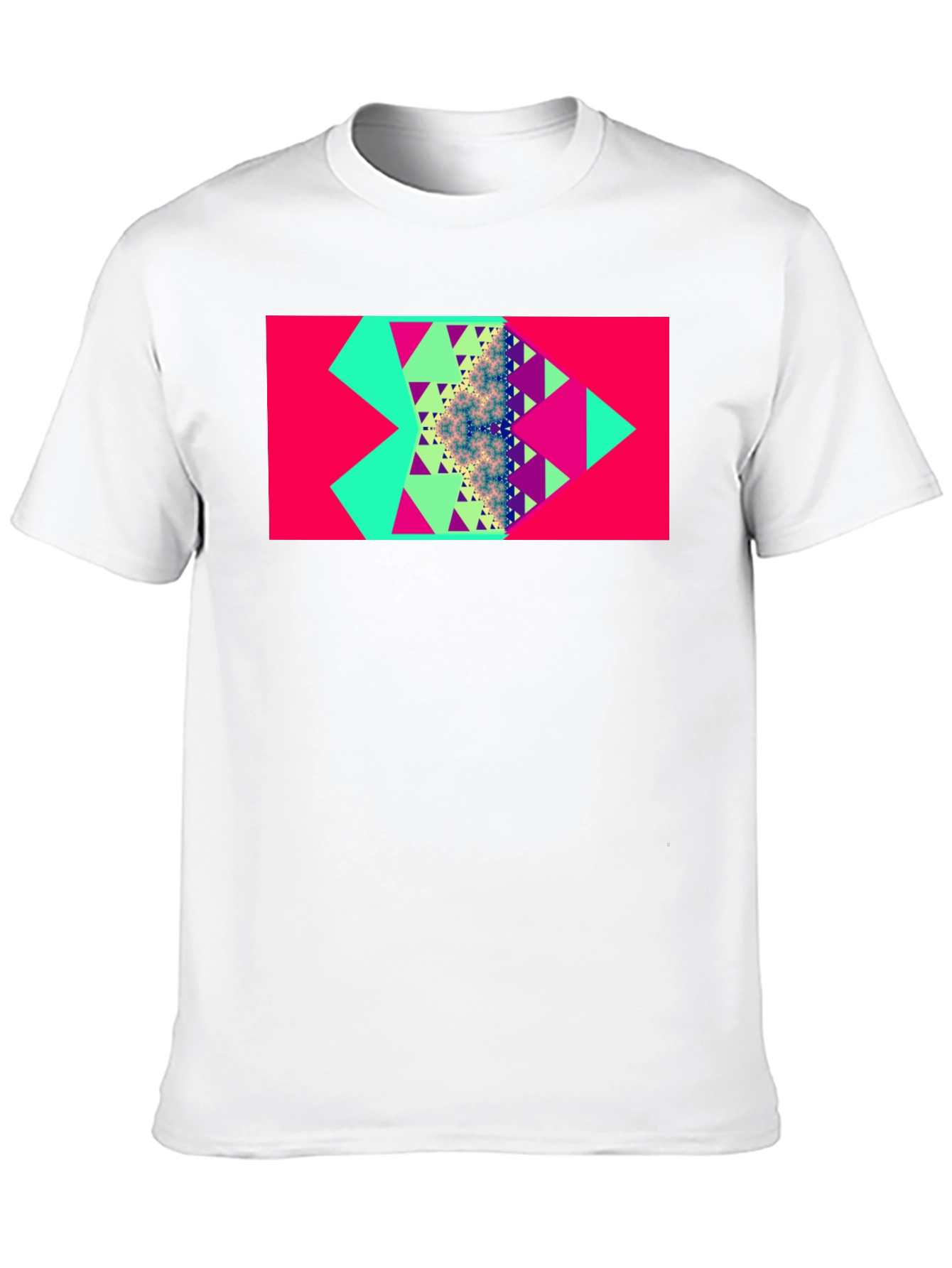 Geometric Triangle Fractal Graphic Tee - Modern Design - 10