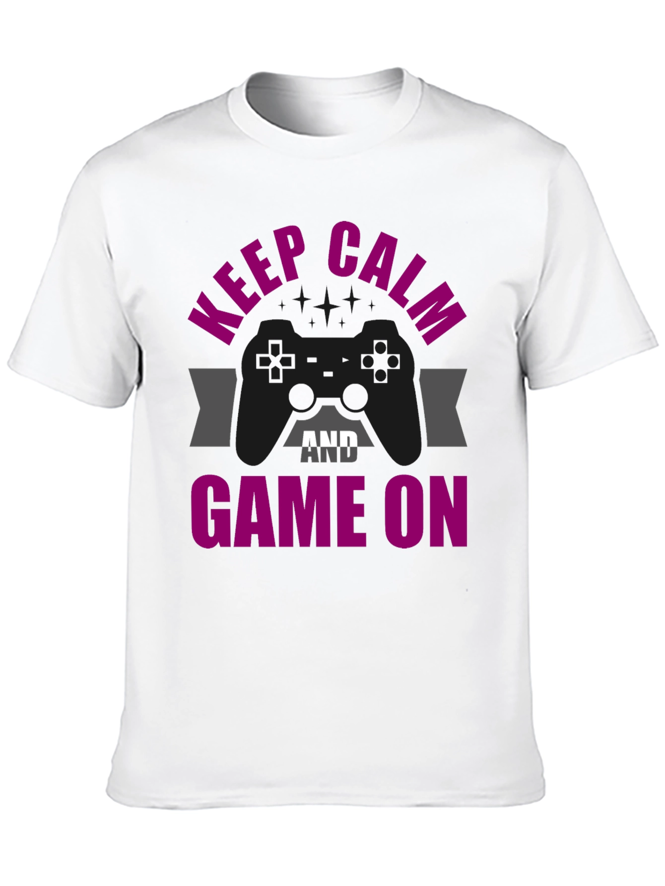 Black Keep Calm and Game On Graphic Tee view 10