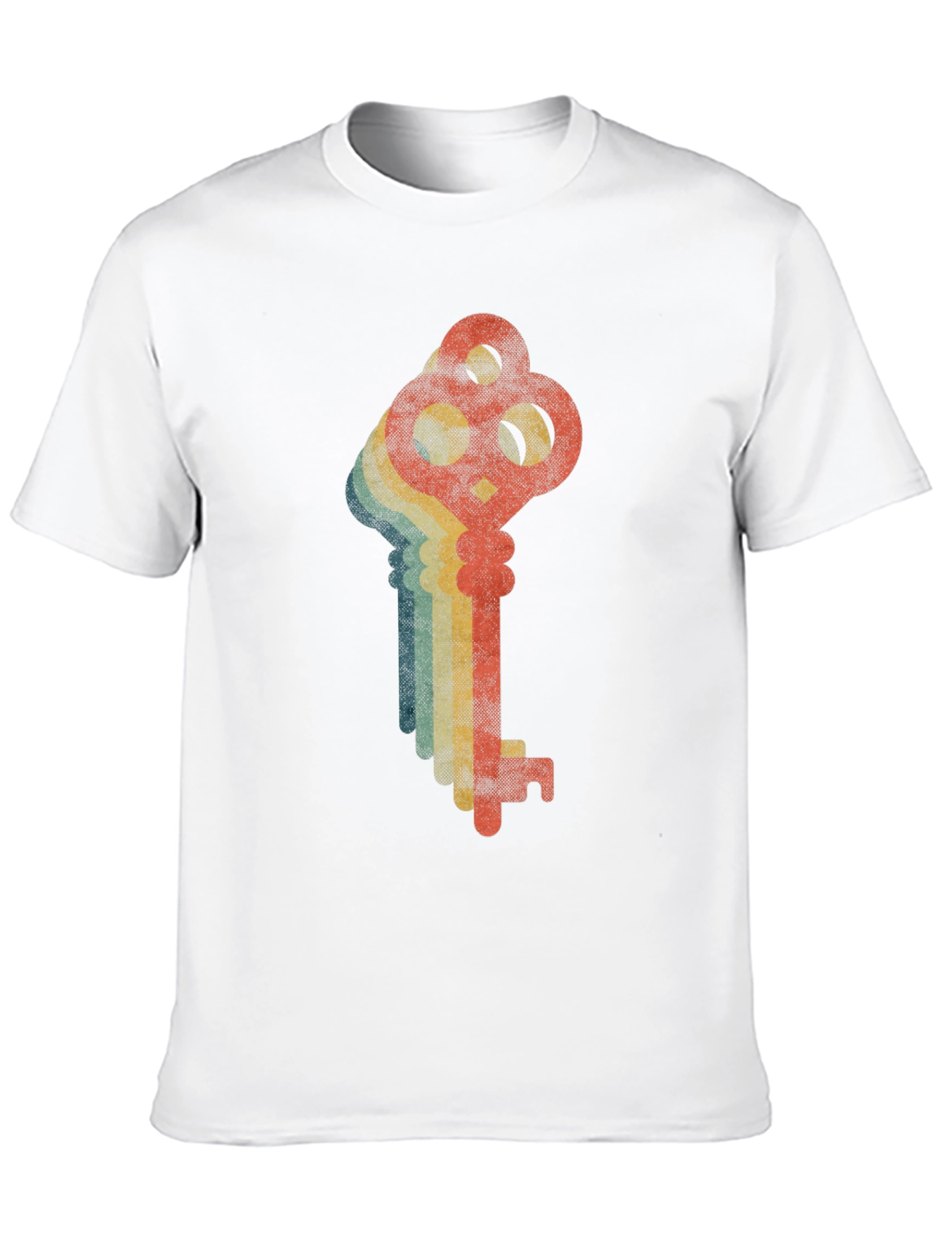Black Retro Key Graphic T-Shirt - Vintage Style Tee view 10