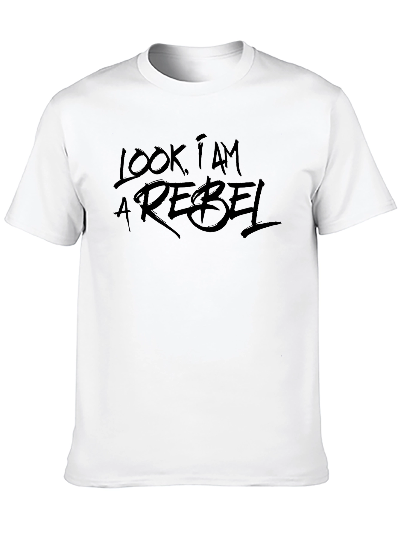 Black Look I Am A Rebel Black Graphic Tee view 10