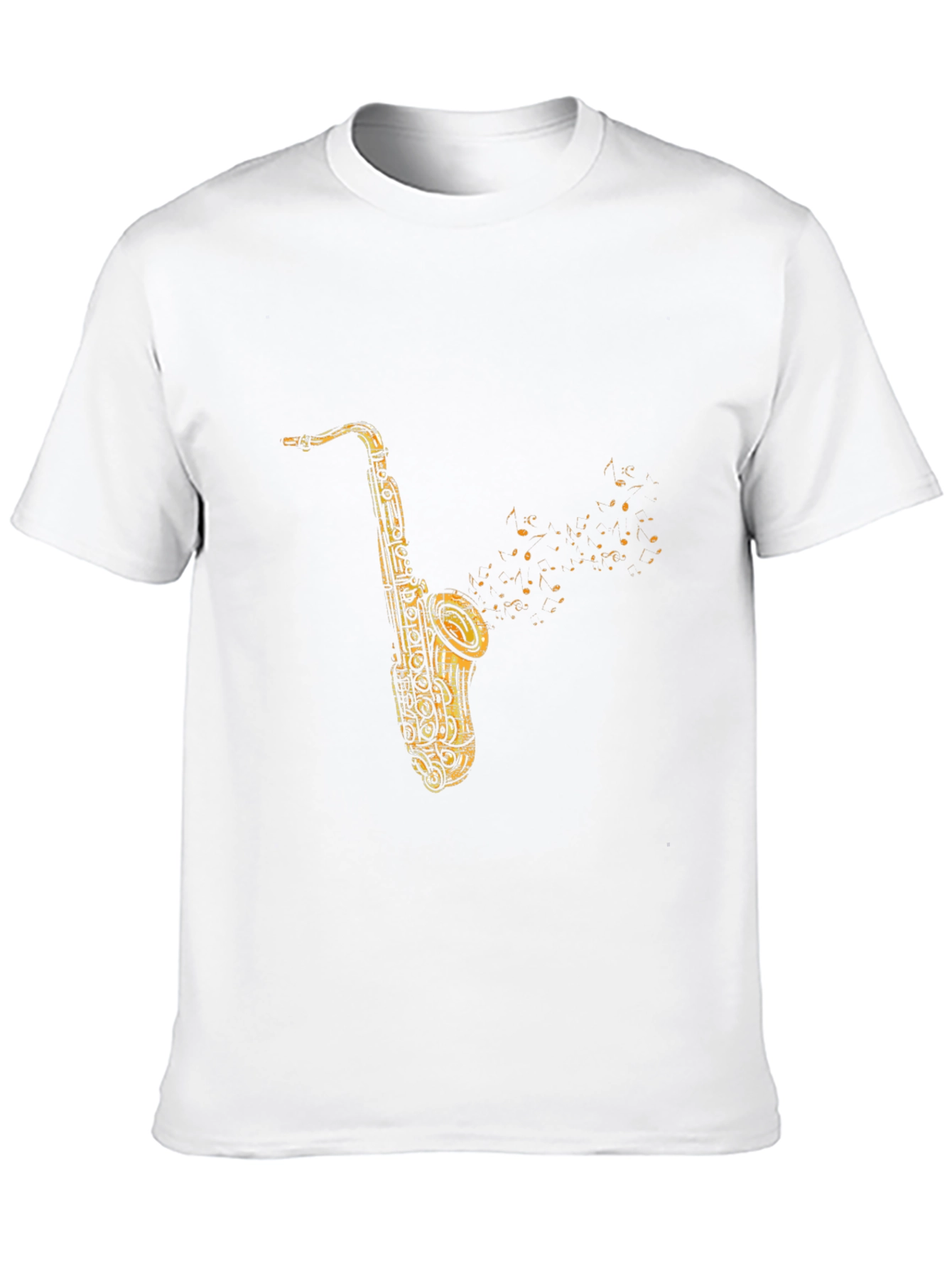 Black Saxophone Graphic Print Black T-Shirt view 10