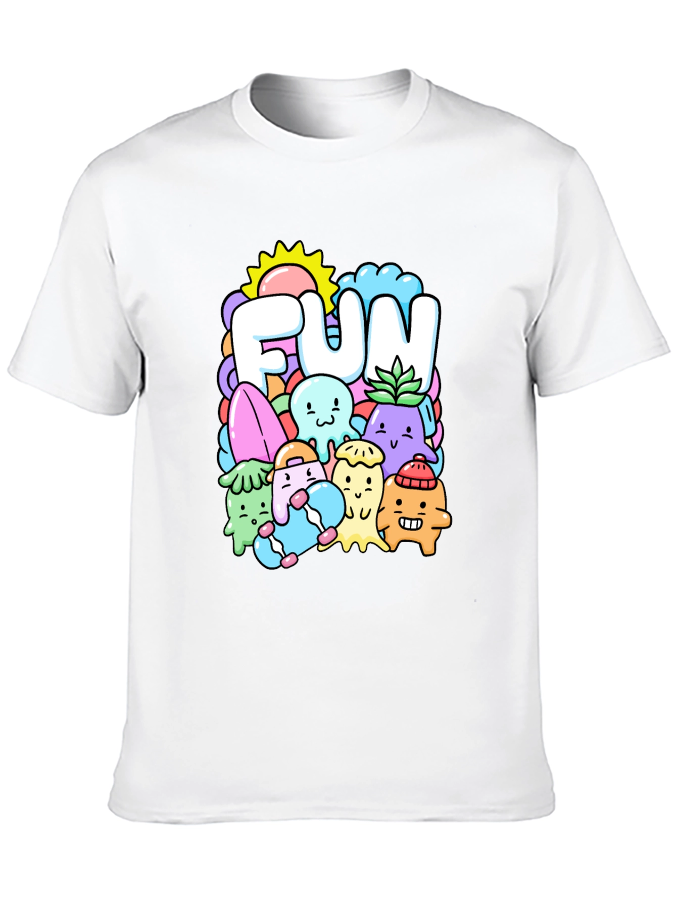 Fun Doodle Graphic Tee - Black Cotton T-Shirt - 10