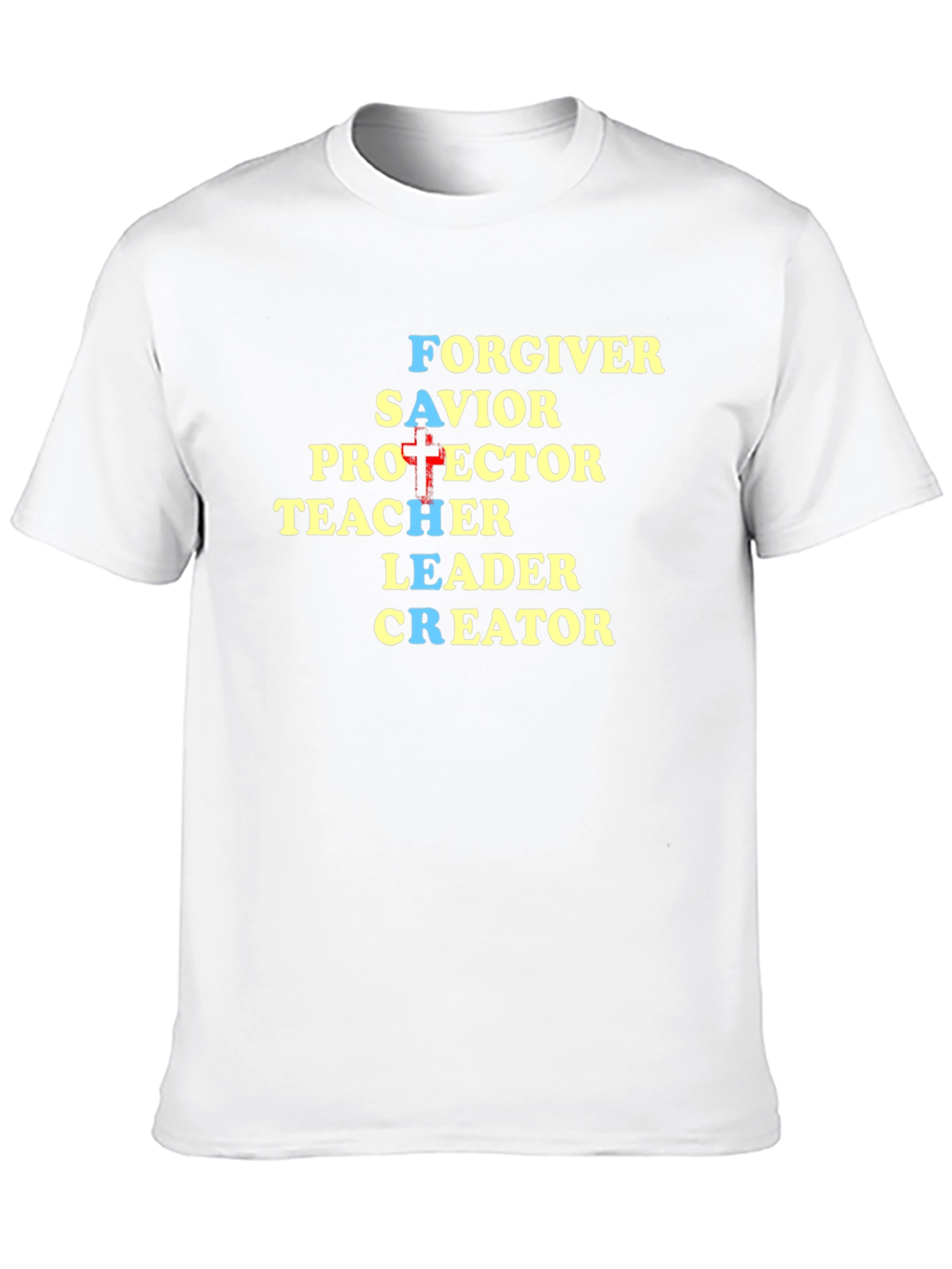 Black Faith-Inspired Graphic Tee - God Is Forgiver Savior Protector view 10