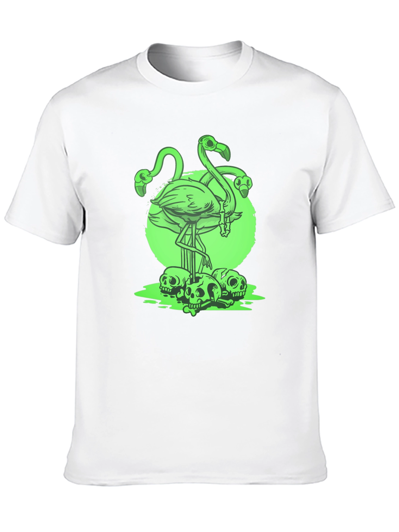 Black Flamingo Skull Graphic Tee - Men's Black T-Shirt view 10