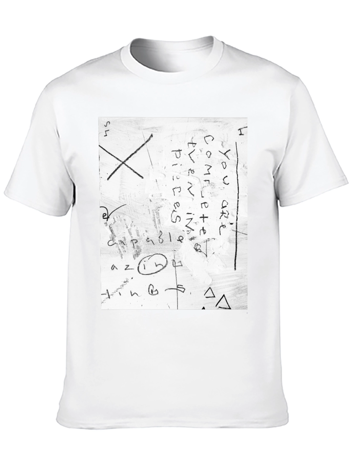 Black Abstract Graphic Print Crew Neck T-Shirt view 10