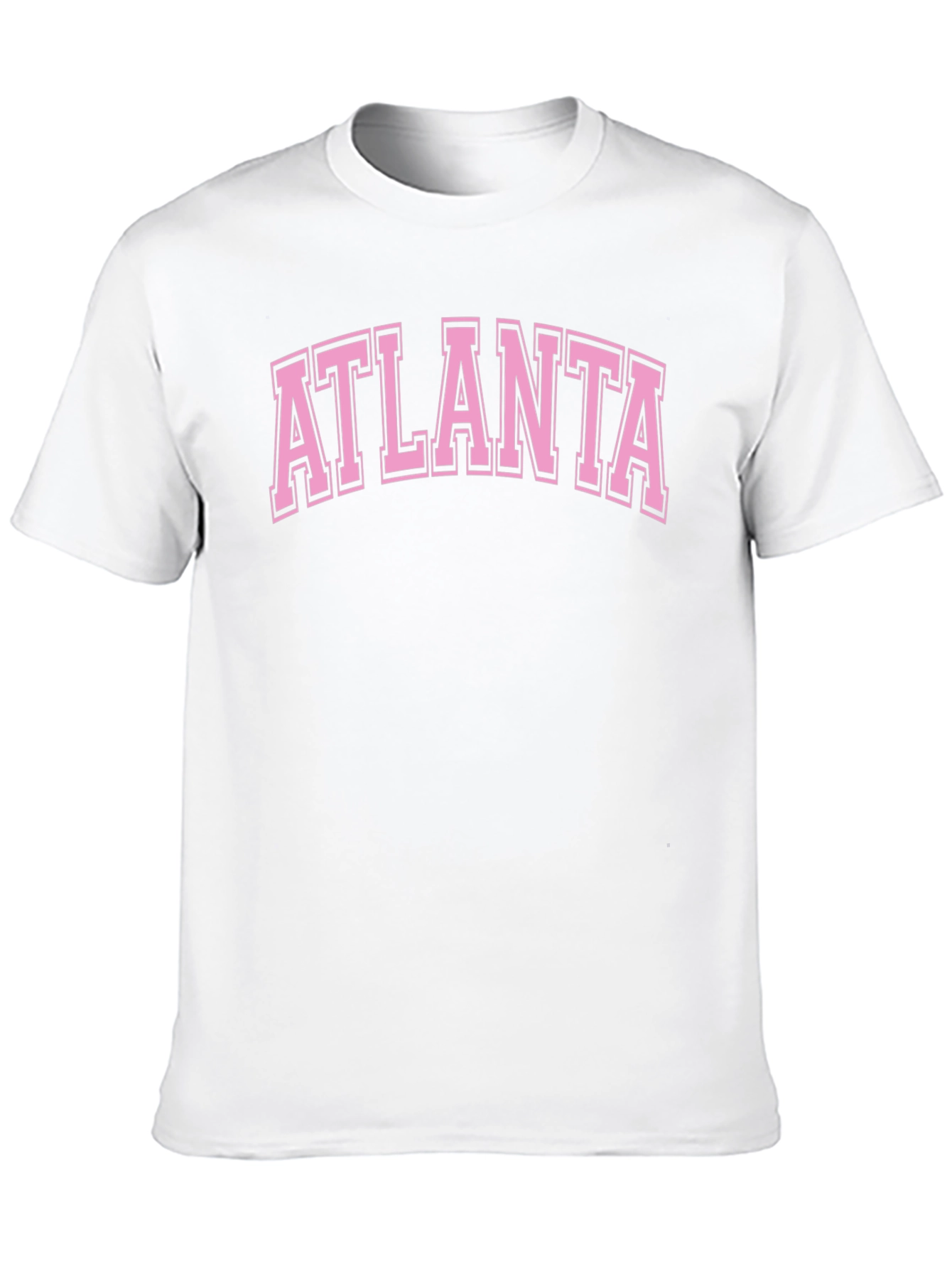 Black Atlanta Graphic Tee - Pink on Black Cotton T-Shirt view 10
