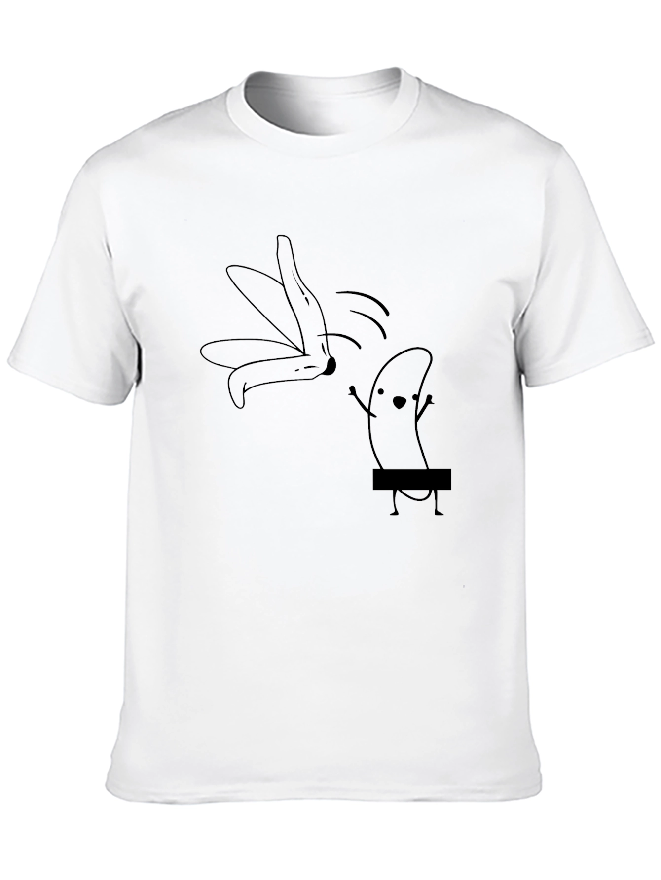 Black Funny Banana Stripping Graphic T-Shirt - Unisex view 10