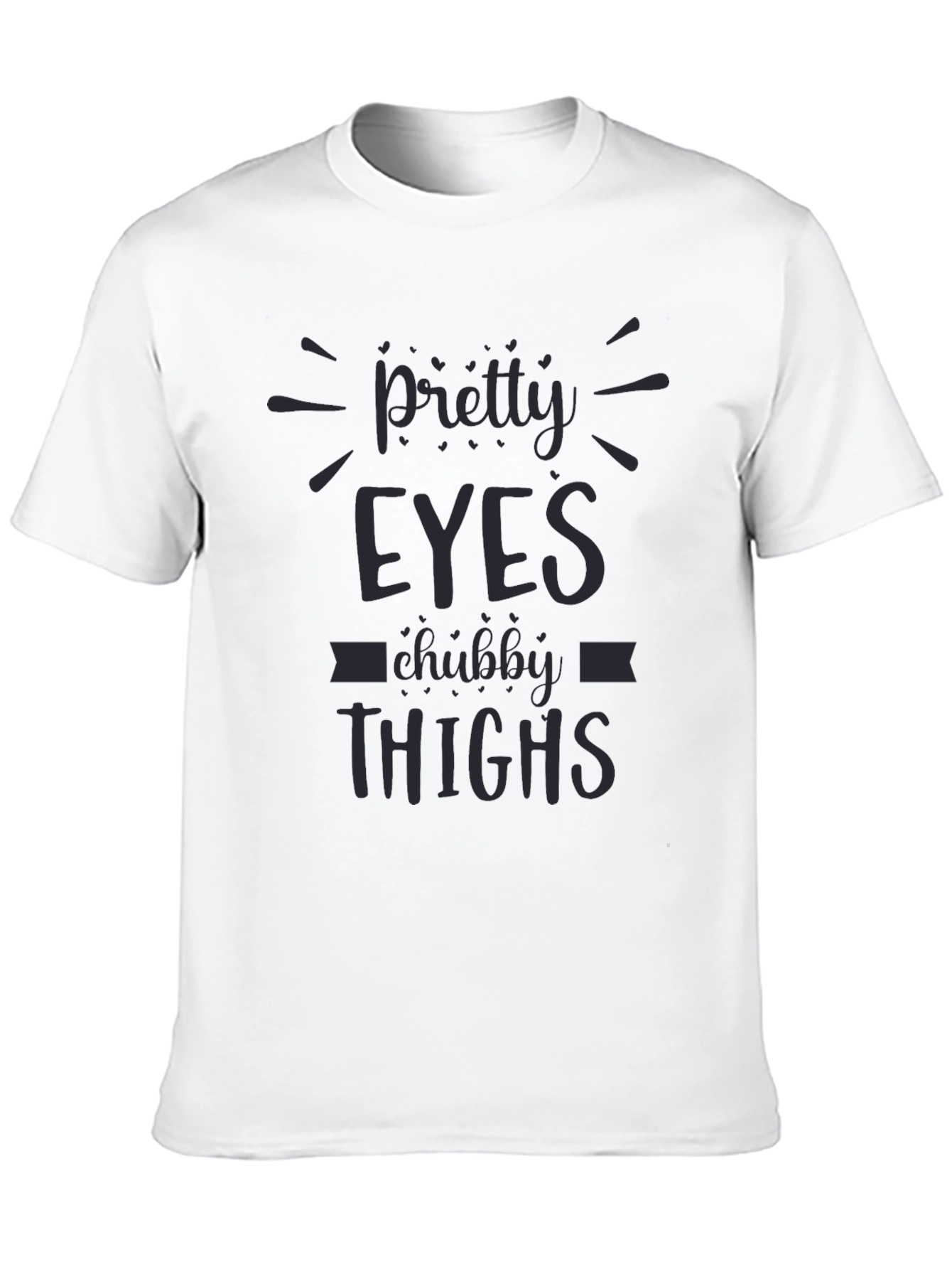Black Pretty Eyes Chubby Thighs Graphic Tee - Unisex view 10