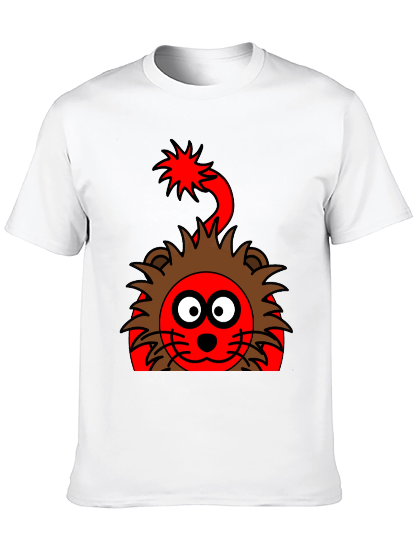 Black Cartoon Lion Graphic Tee - Fun & Unique Design view 10