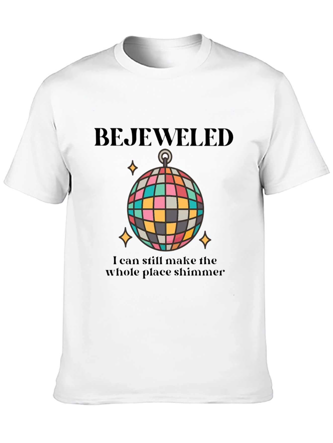 Black Bejeweled Disco Ball Graphic Tee view 10