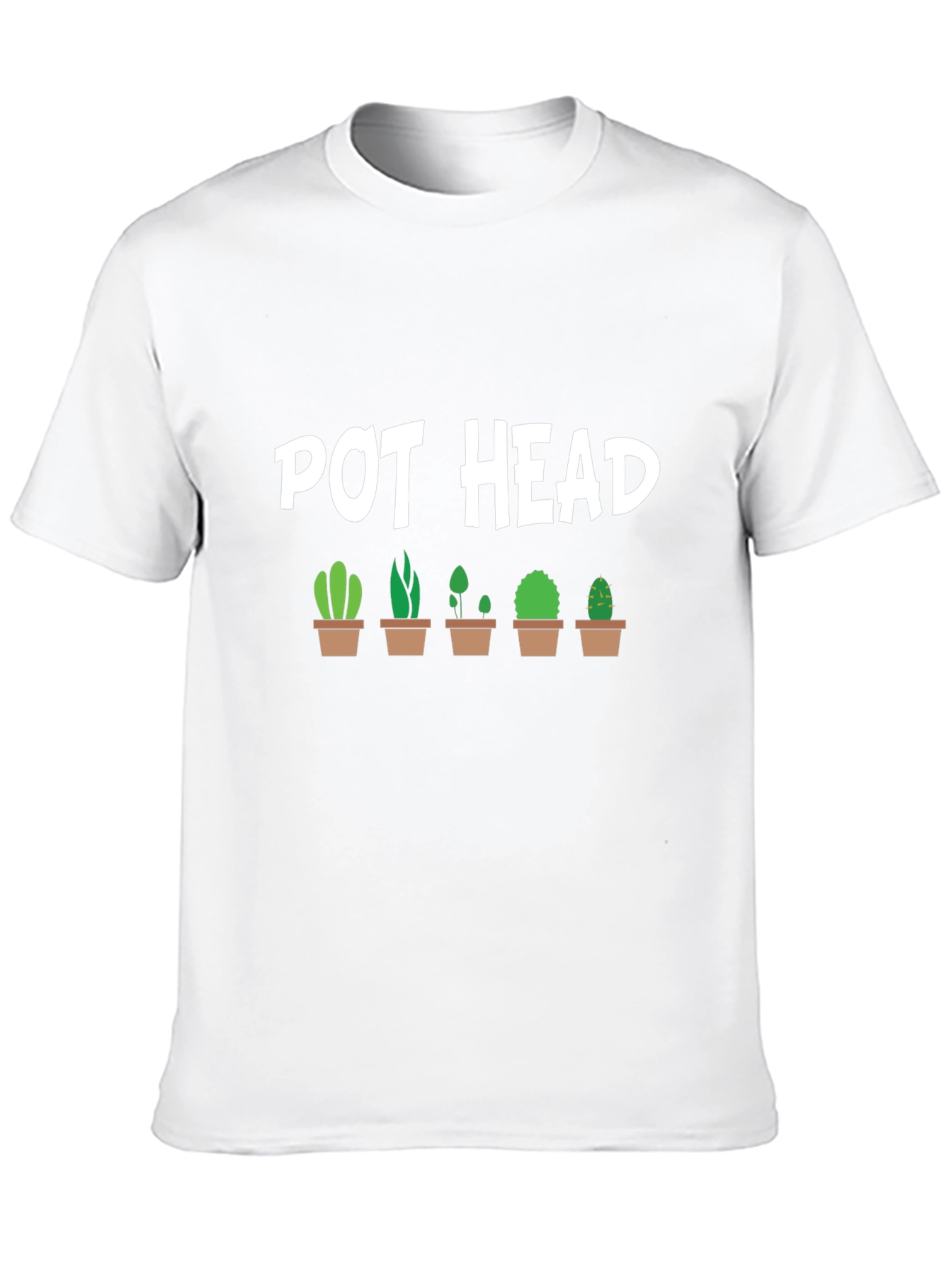 Black Pot Head Cactus T-Shirt - Novelty Graphic Tee view 10