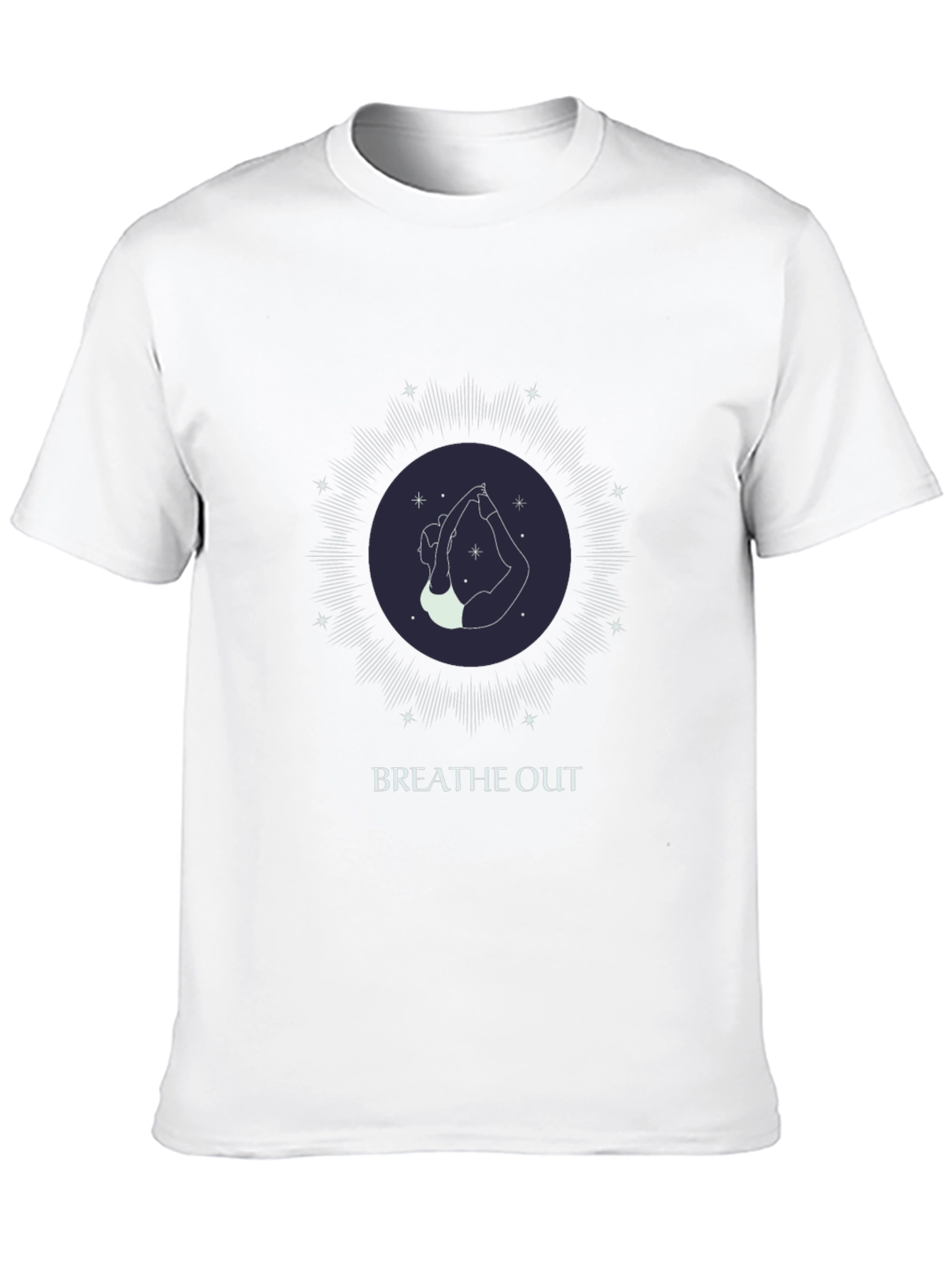 Black Breathe Out Yoga T-Shirt - Unisex Graphic Tee view 10
