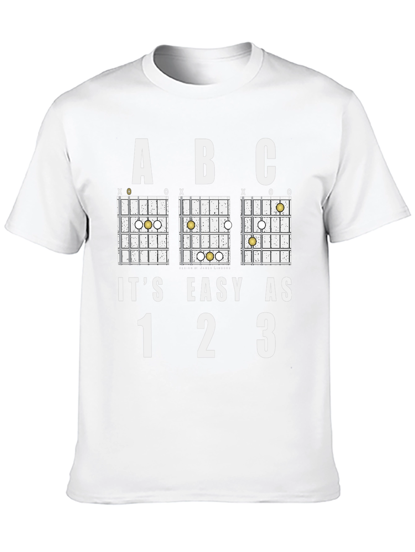 Black It's Easy as ABC 123 Guitar Chord T-Shirt view 10