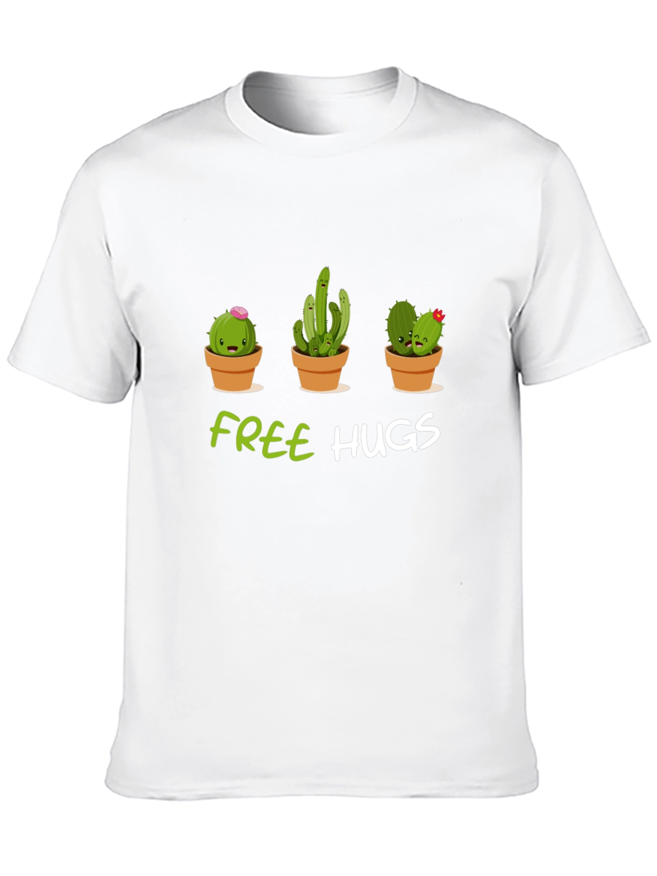 Black Cactus Free Hugs Graphic T-Shirt view 10