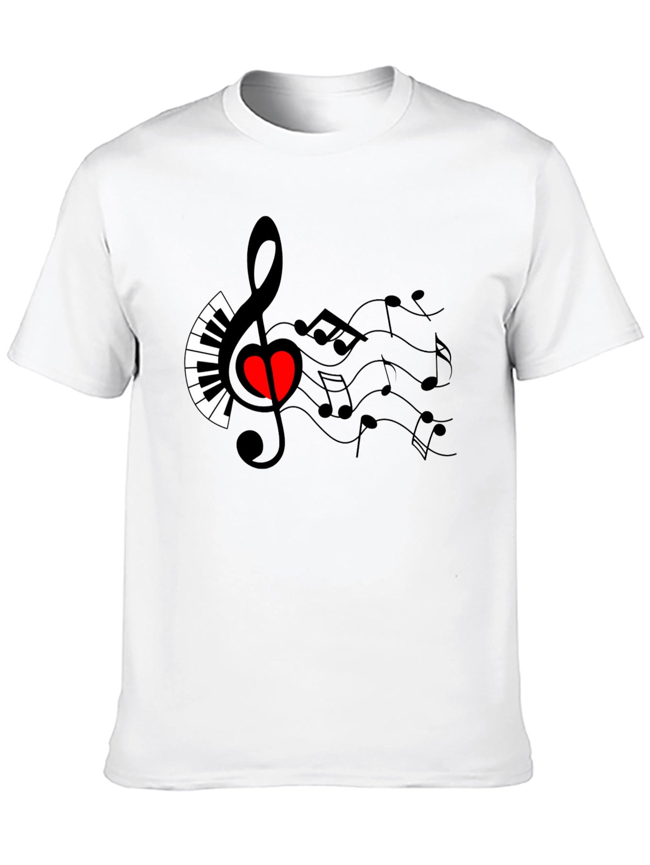 Black Musical Heart T-Shirt - Express Your Passion view 10