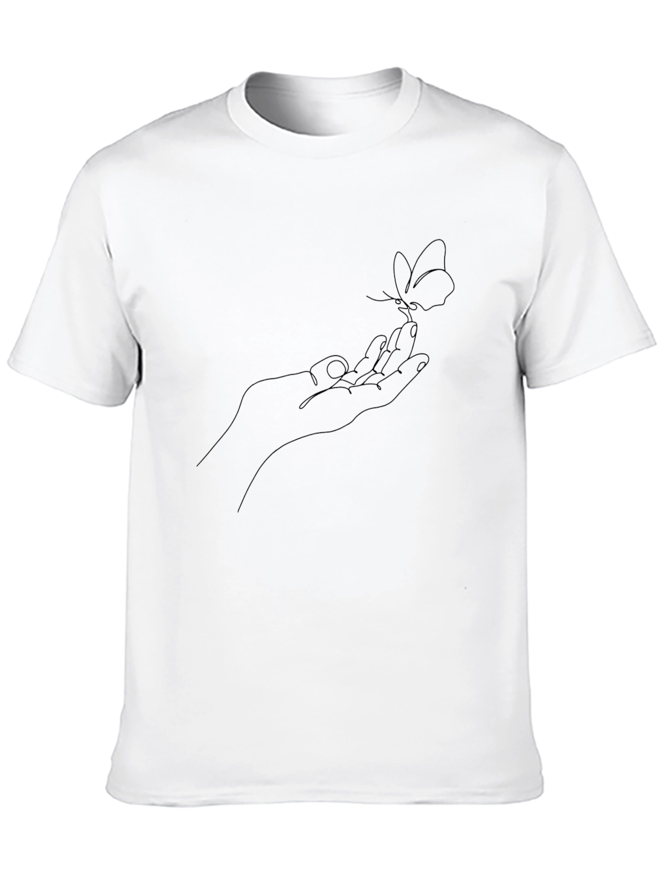 Black Minimalist Butterfly Hand Graphic Tee view 10