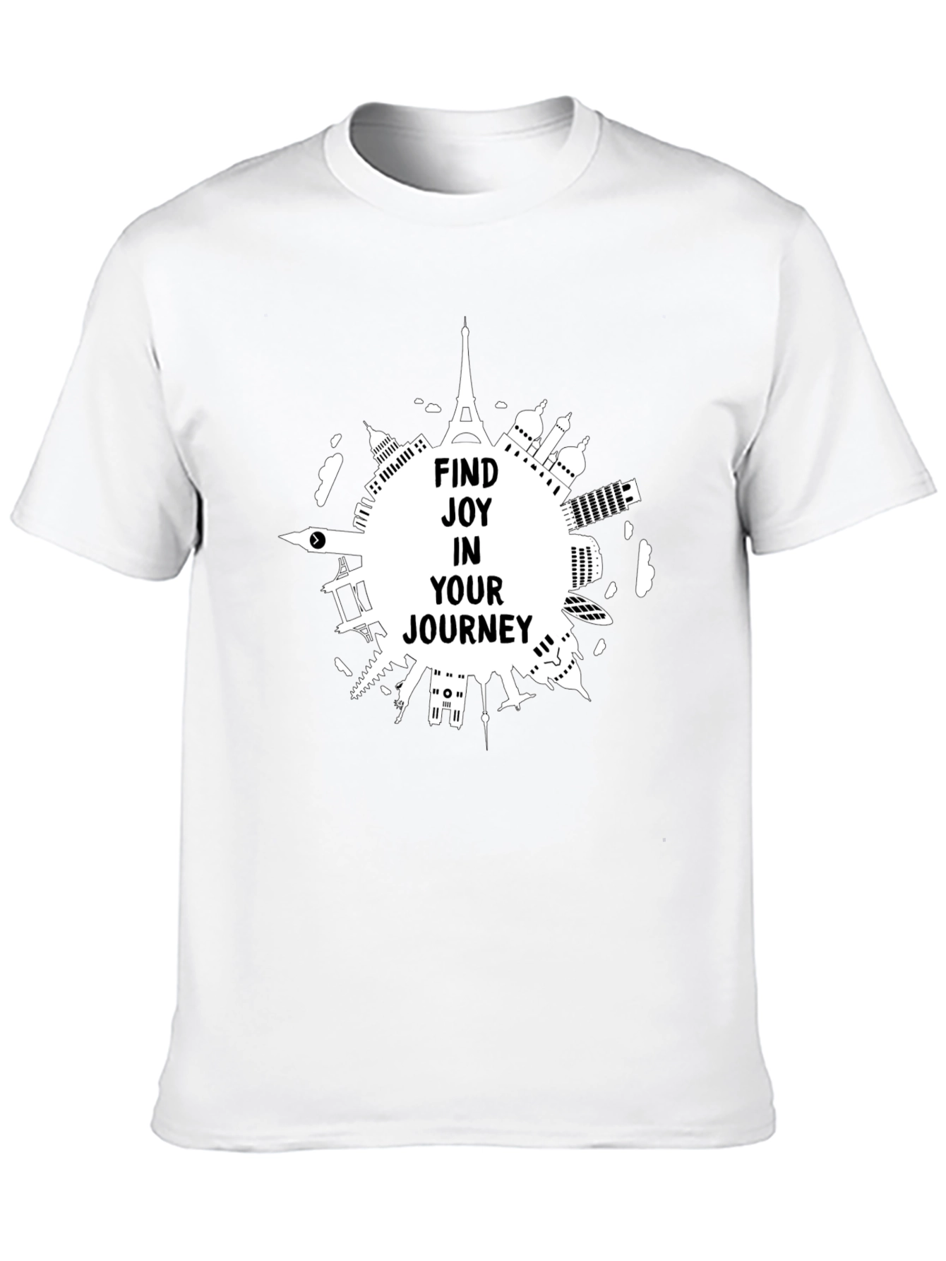 Black Travel Inspired Graphic Tee - Find Joy In Your Journey view 10