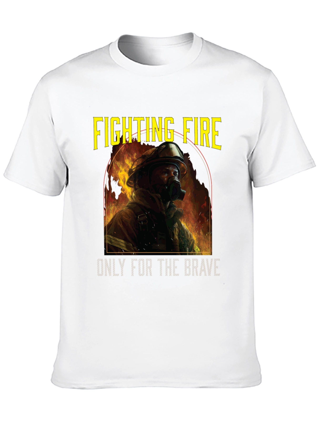 Black Fighting Fire Brave Firefighter T-Shirt view 10