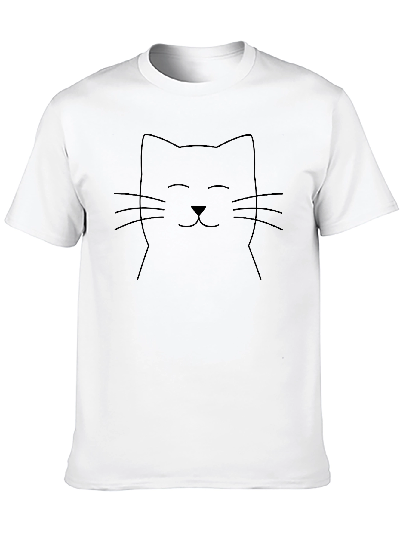 Black Minimalist Cat Graphic Tee - Soft Cotton Blend view 10