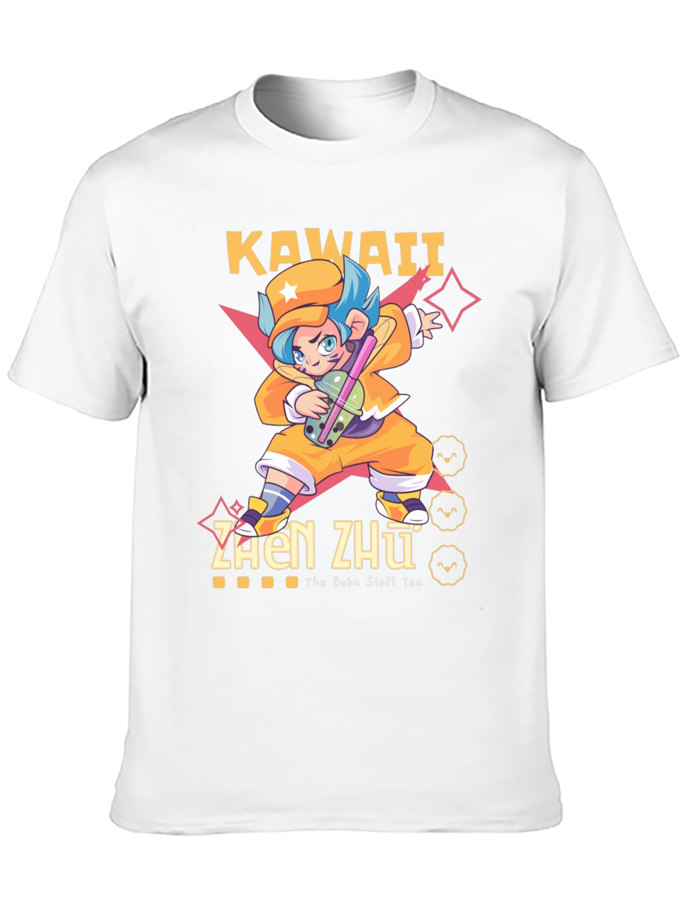 Black Kawaii Zhen Zhu Boba Tea T-Shirt view 10