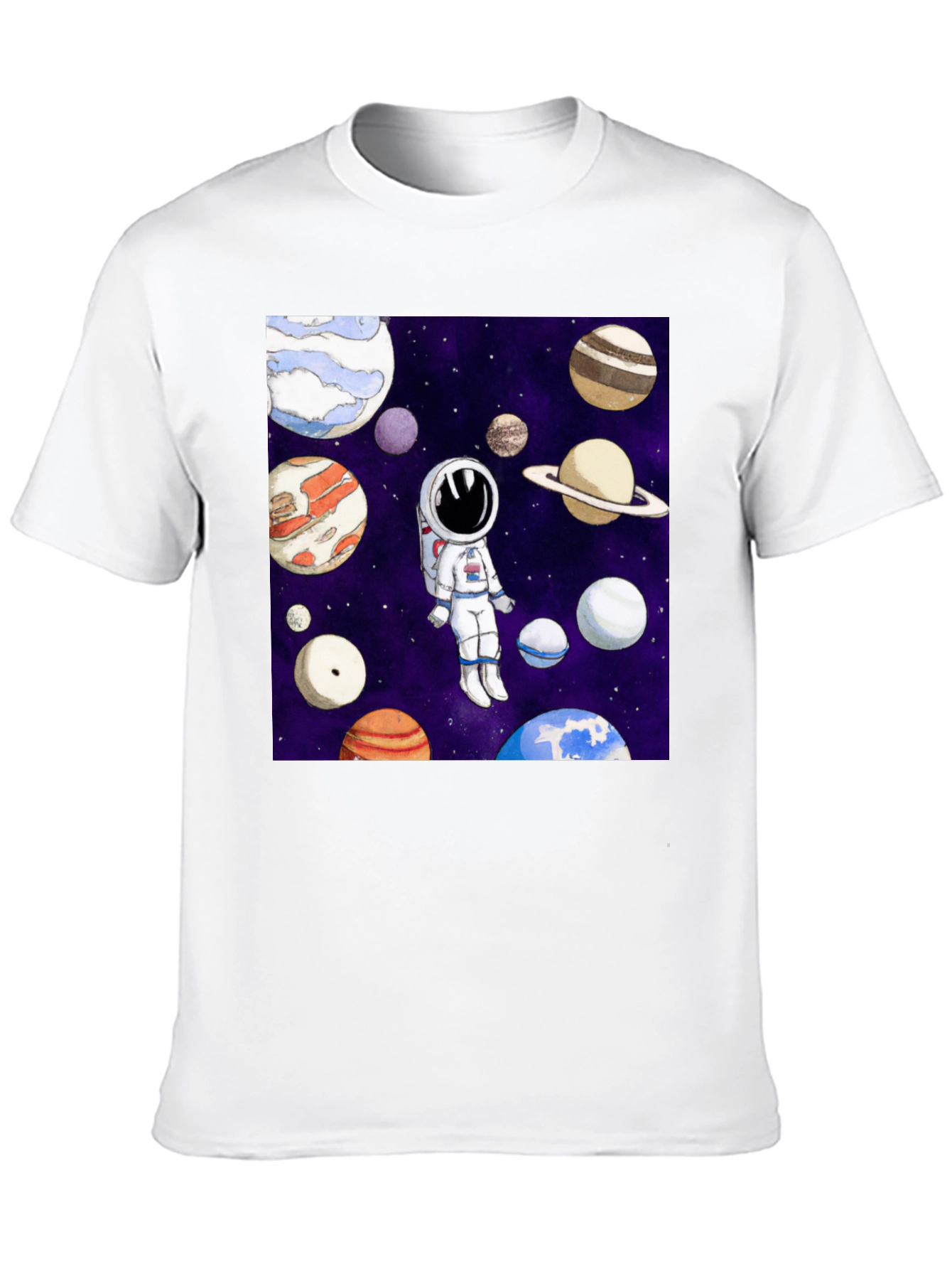 Black Astronaut & Planet Graphic T-Shirt - Space Adventure view 10
