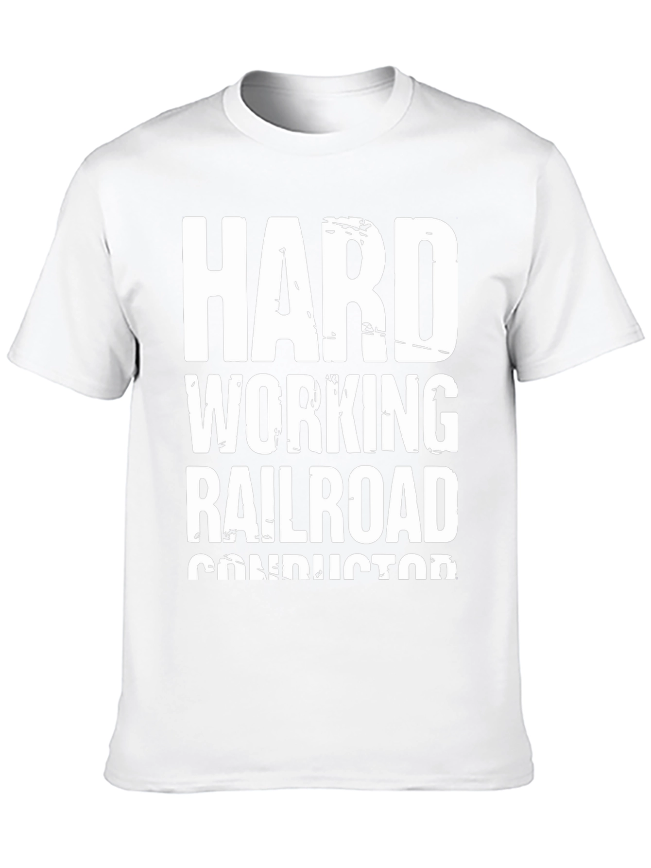Black Hard Working Railroad Conductor T-Shirt view 10