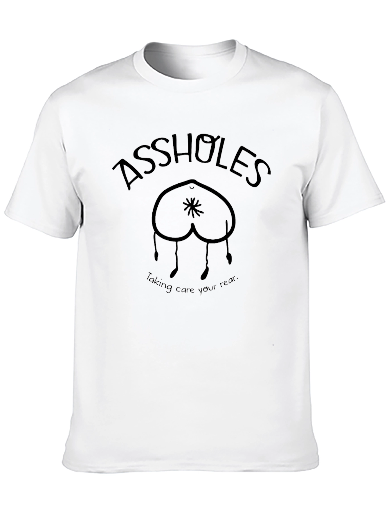 Black "Assholes" Graphic Tee - Humor & Comfort view 10