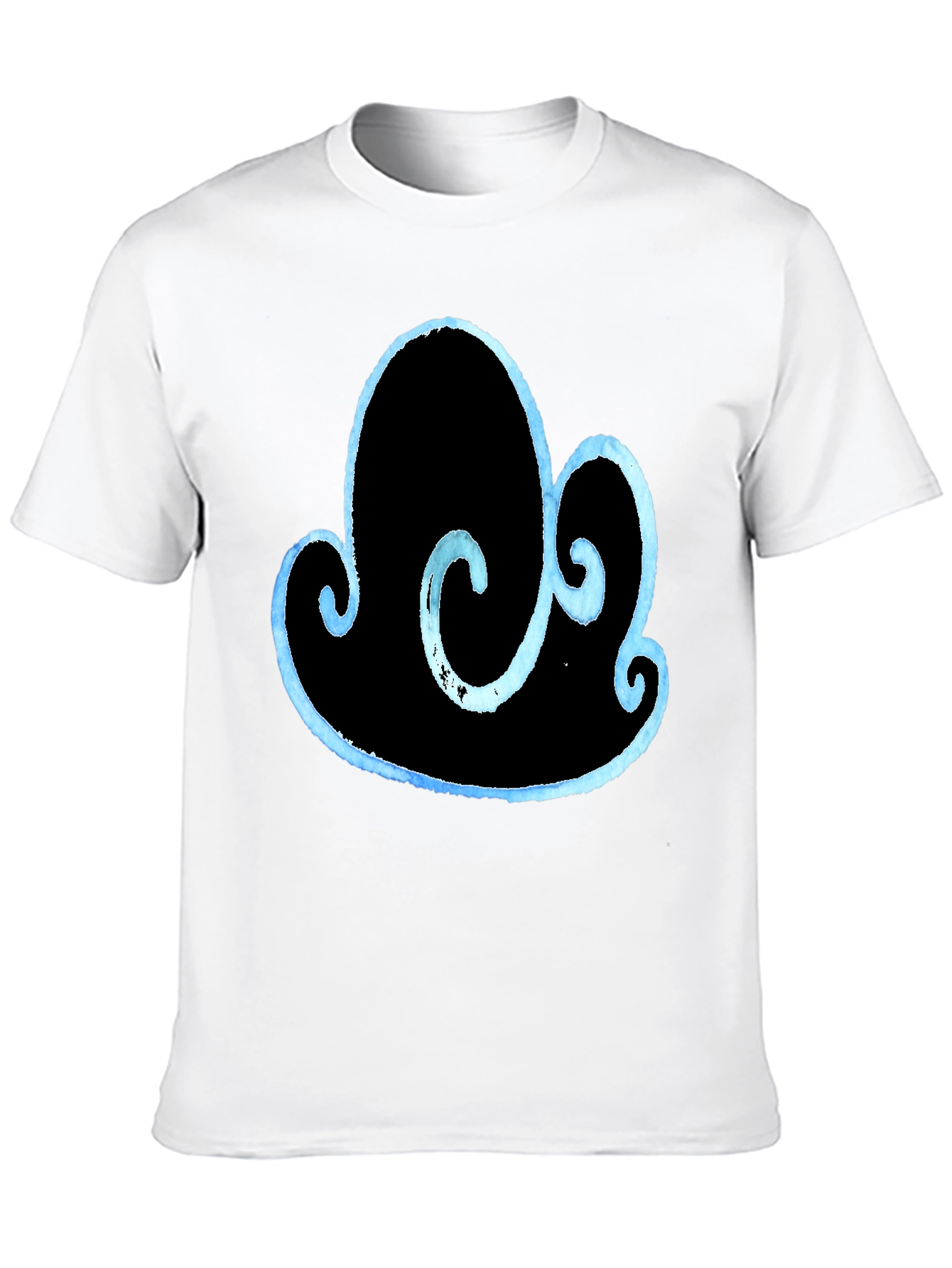 Black Abstract Cloud Design T-Shirt view 10