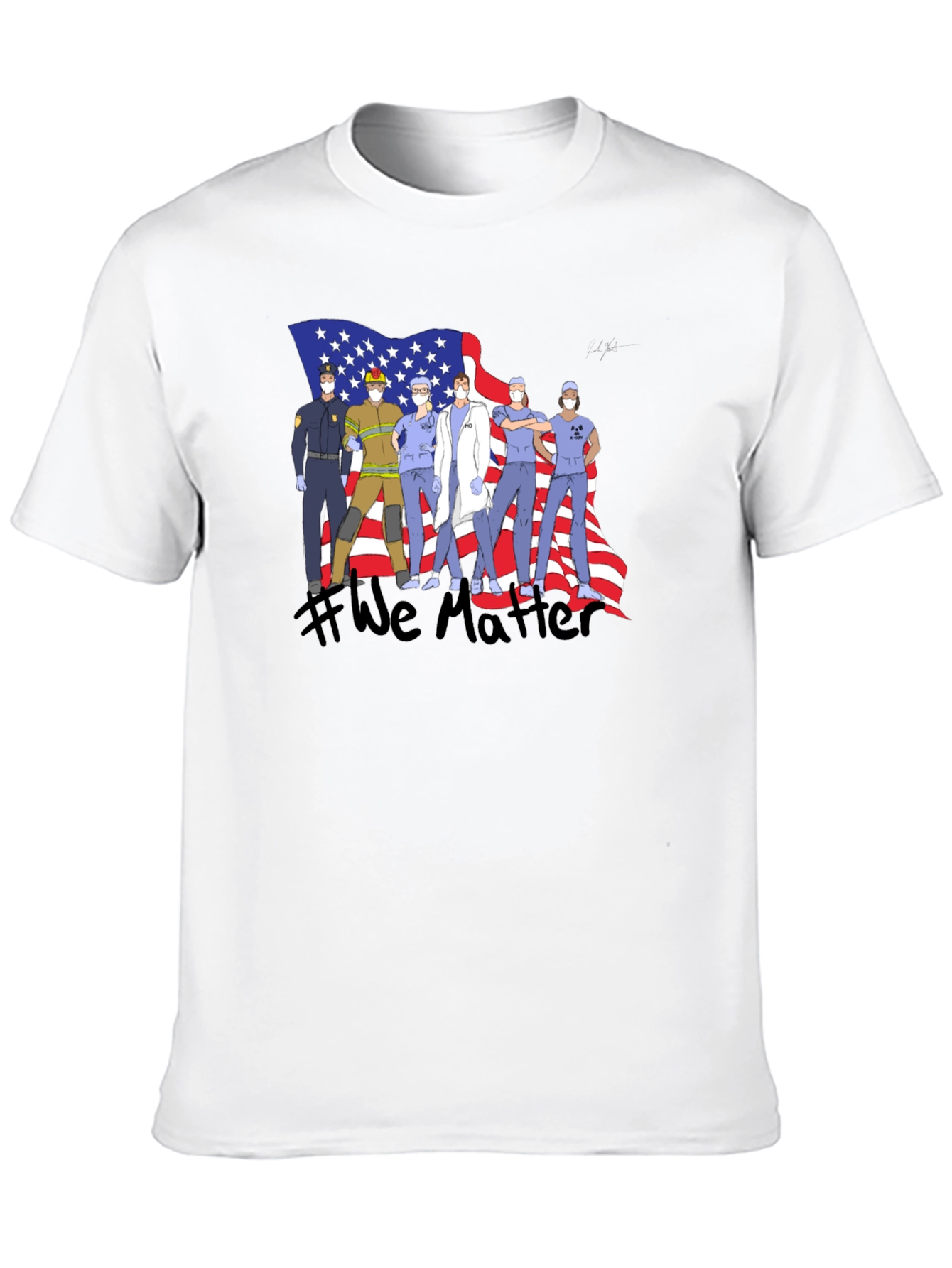 Black Essential Workers Graphic Tee view 10