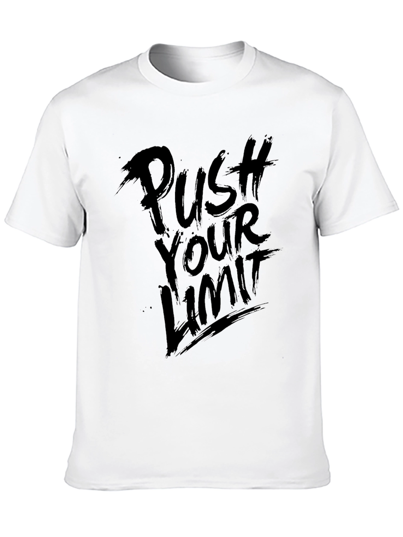 Black Push Your Limit Black Graphic Tee - Motivational Design view 10