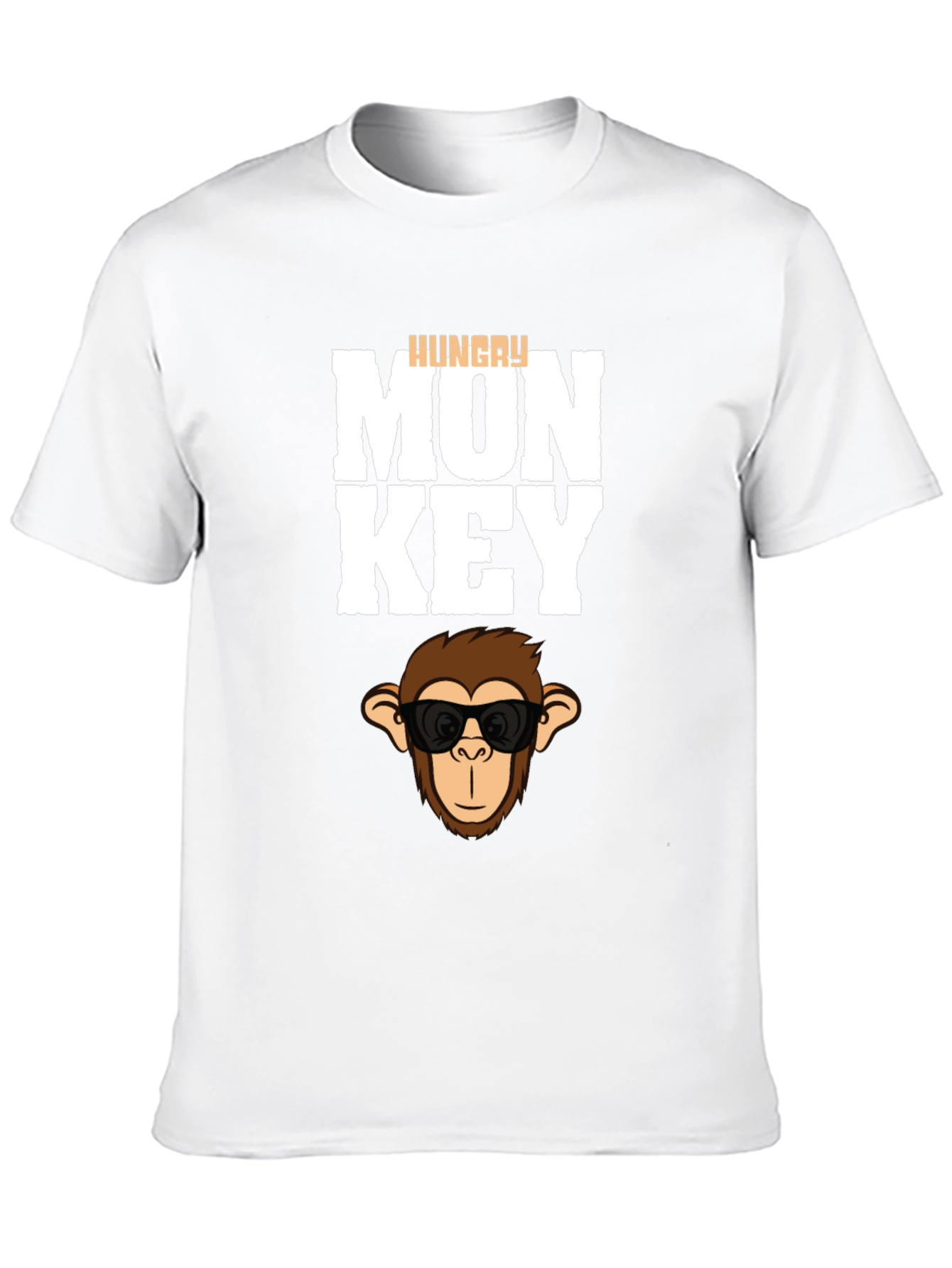 Black Hungry Monkey Graphic T-Shirt - Cool Cartoon Ape Tee view 10