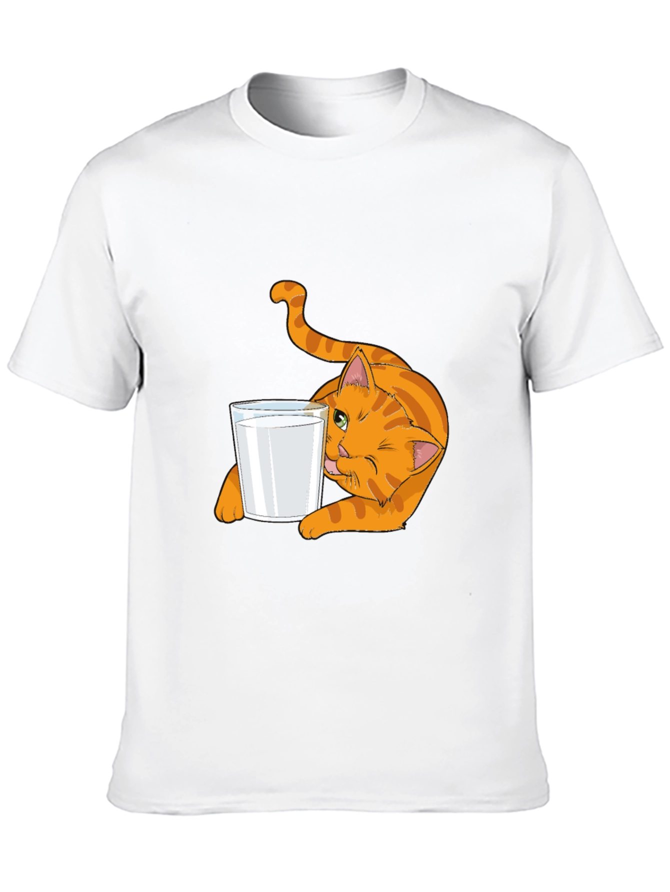 Black Cat & Milk Glass Graphic Tee - Black Cotton T-Shirt view 10