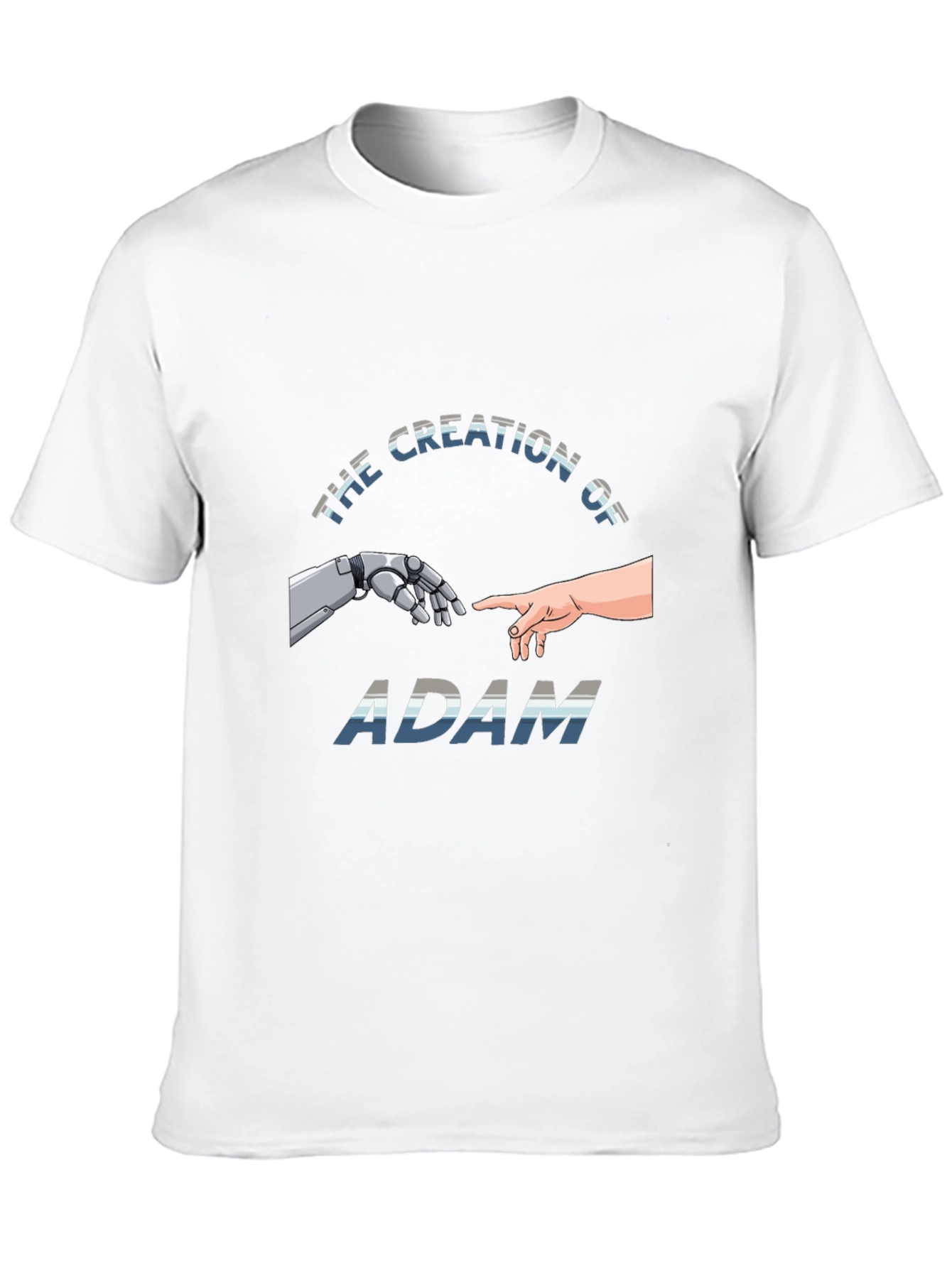 Black Creation of Adam Robot Touch T-Shirt view 10
