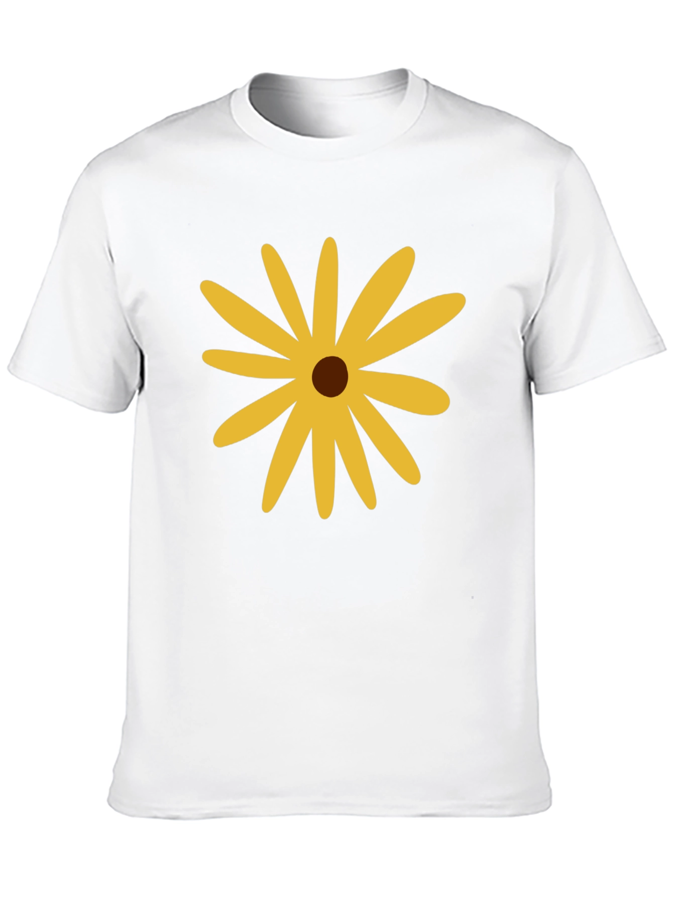 Black Black T-Shirt with Yellow Flower view 10