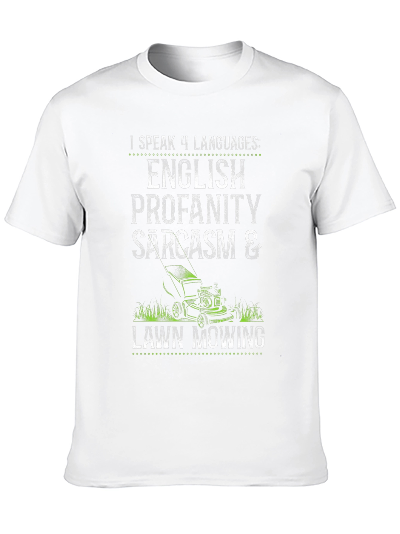 Black Funny Languages Lawn Mowing T-Shirt view 10