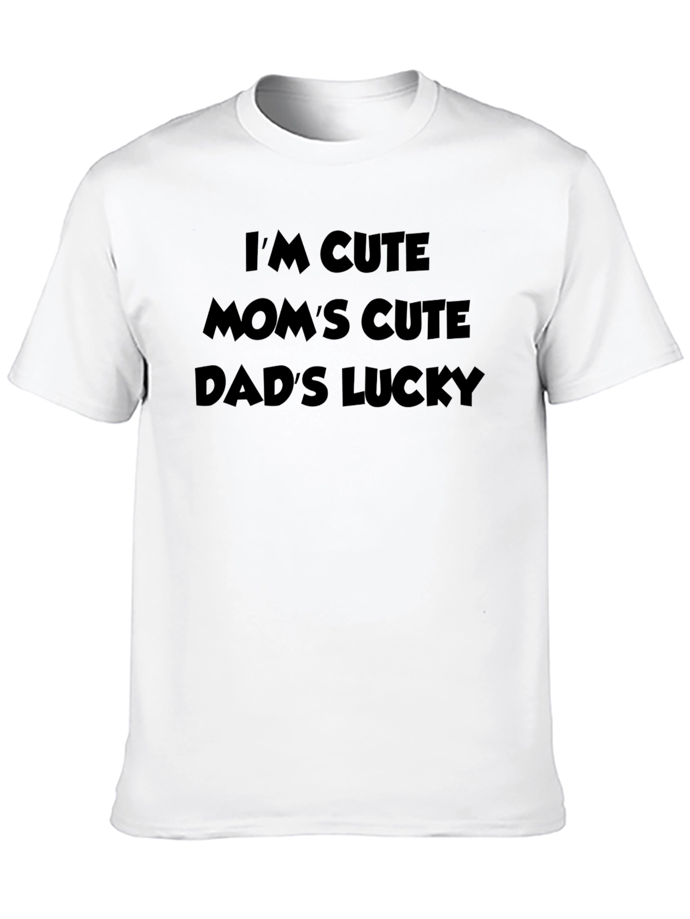 Black Cute Mom's Cute Dad's Lucky Black T-Shirt view 10