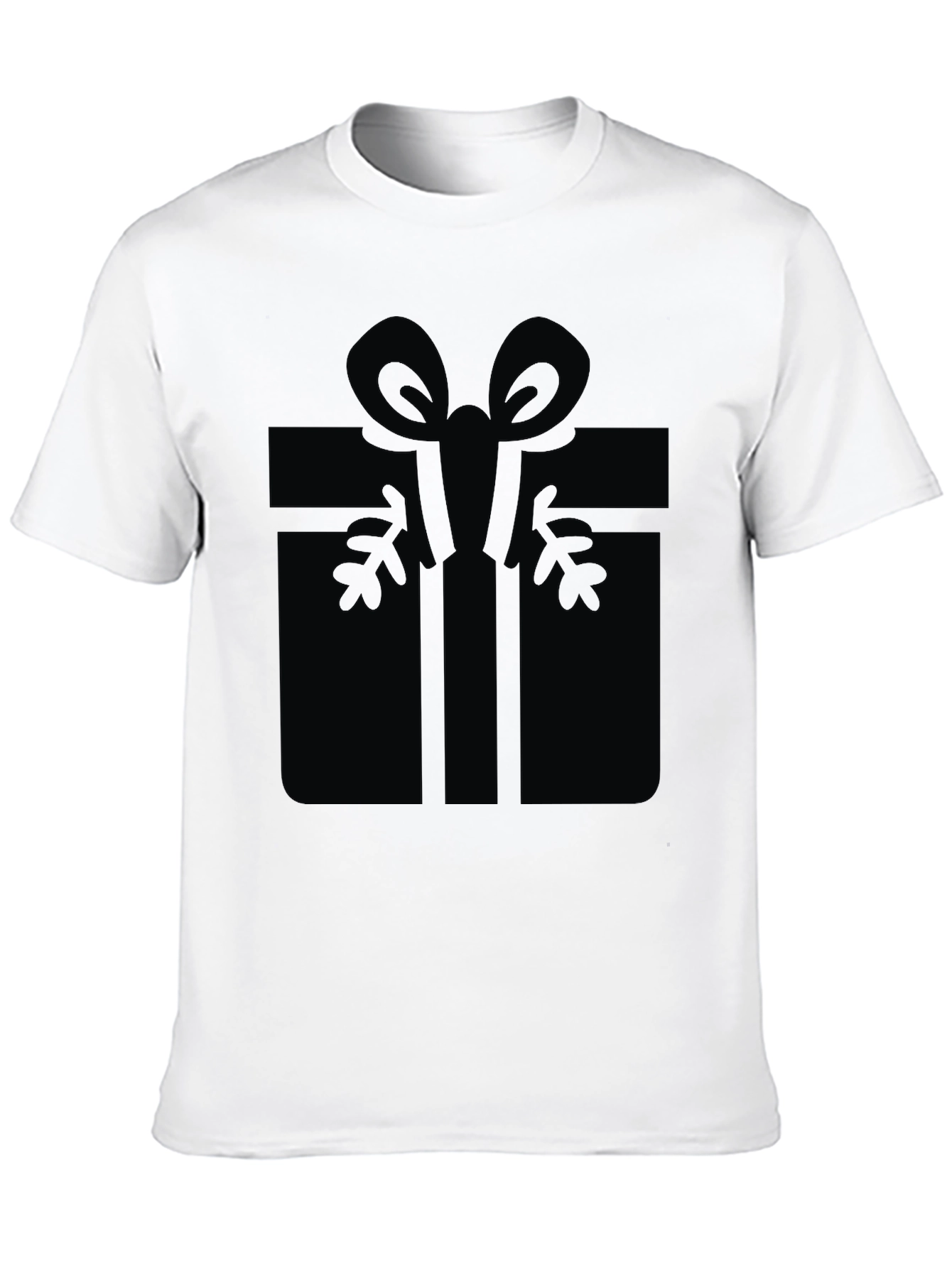 Black Festive Gift Graphic Tee - Black Cotton Blend view 10