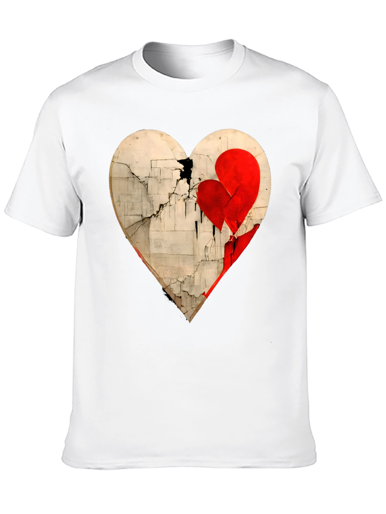 Black Heart Graphic Tee - Artistic Valentine's Day Shirt view 10