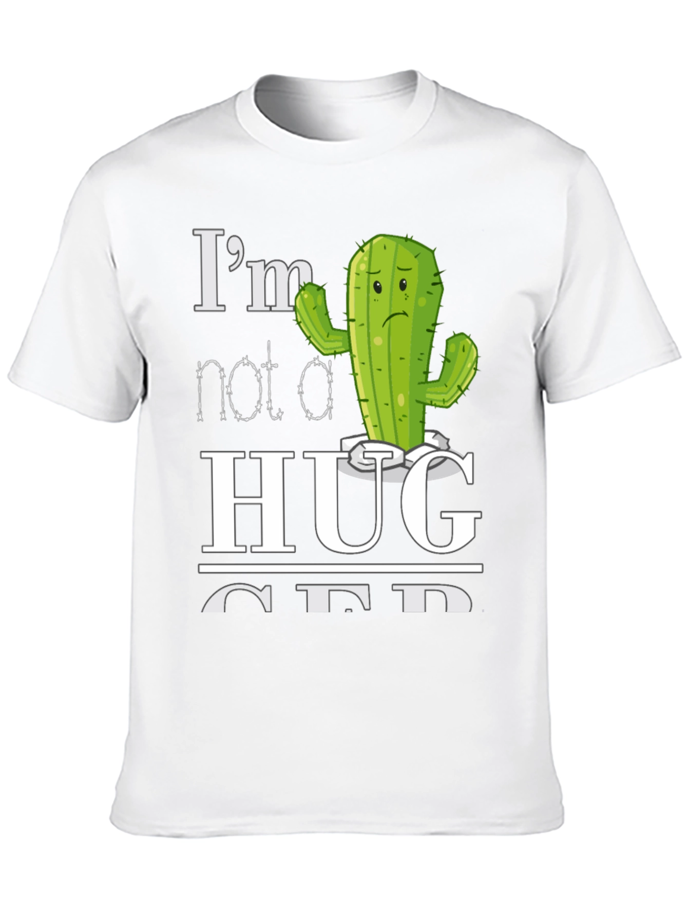 Black I'm Not a Hugger Cactus T-Shirt view 10