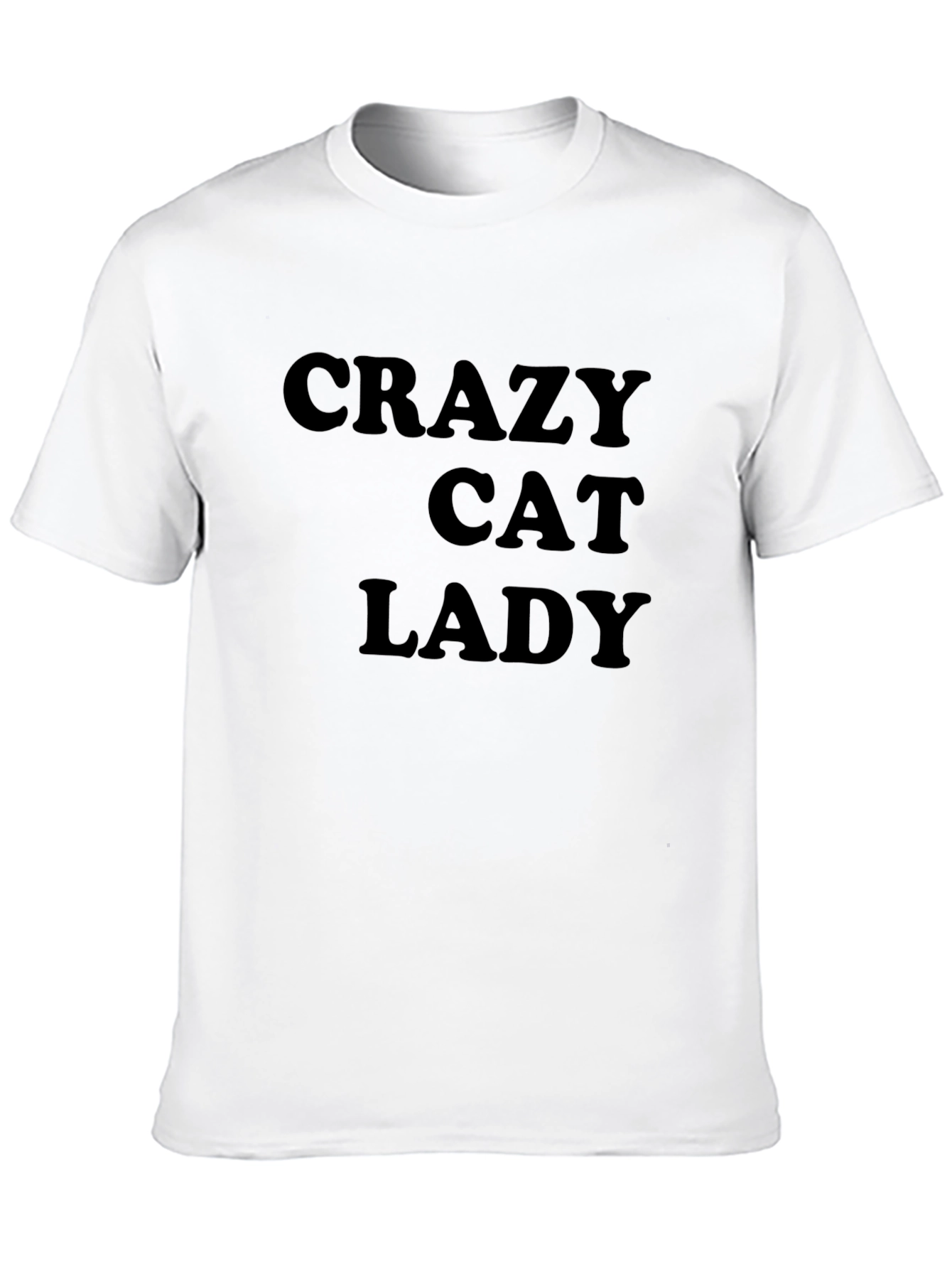 Black Crazy Cat Lady T-Shirt - Unisex Casual Tee view 10