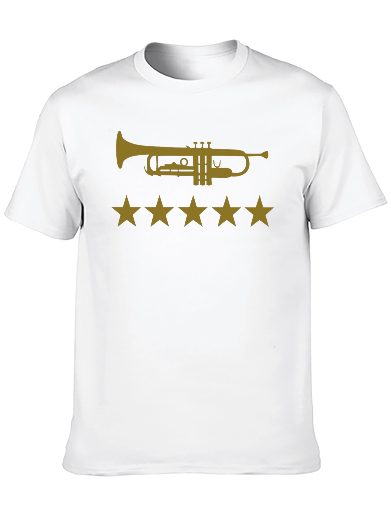 Black Trumpet & Stars Graphic Tee - Cool Music Shirt view 10