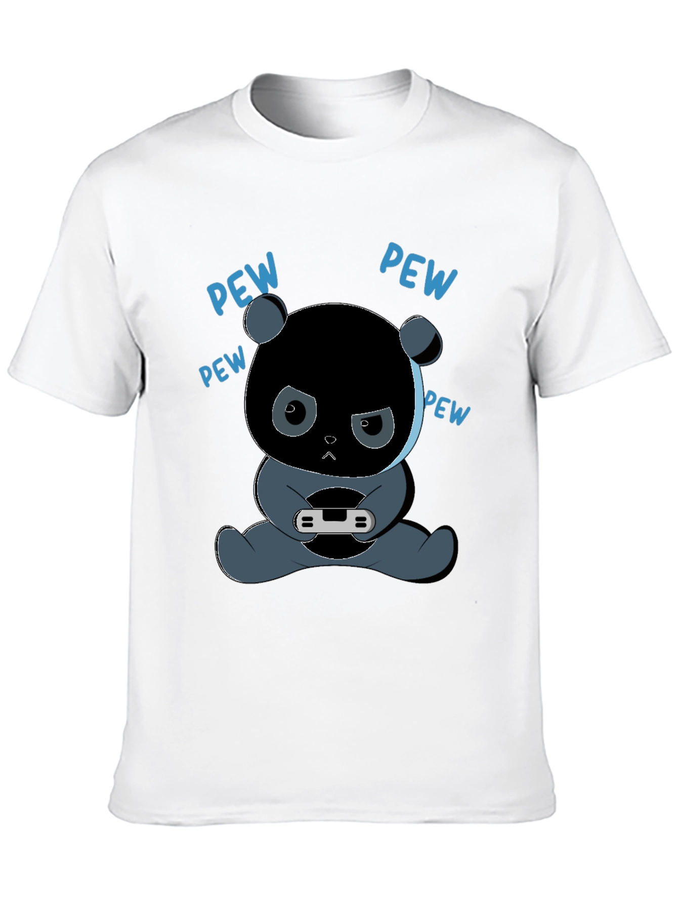 Black Gamer Panda T-Shirt - Pew Pew view 10