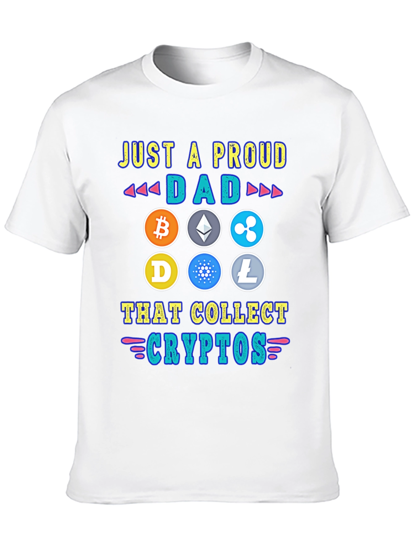 Black Proud Dad Crypto Collector T-Shirt view 10