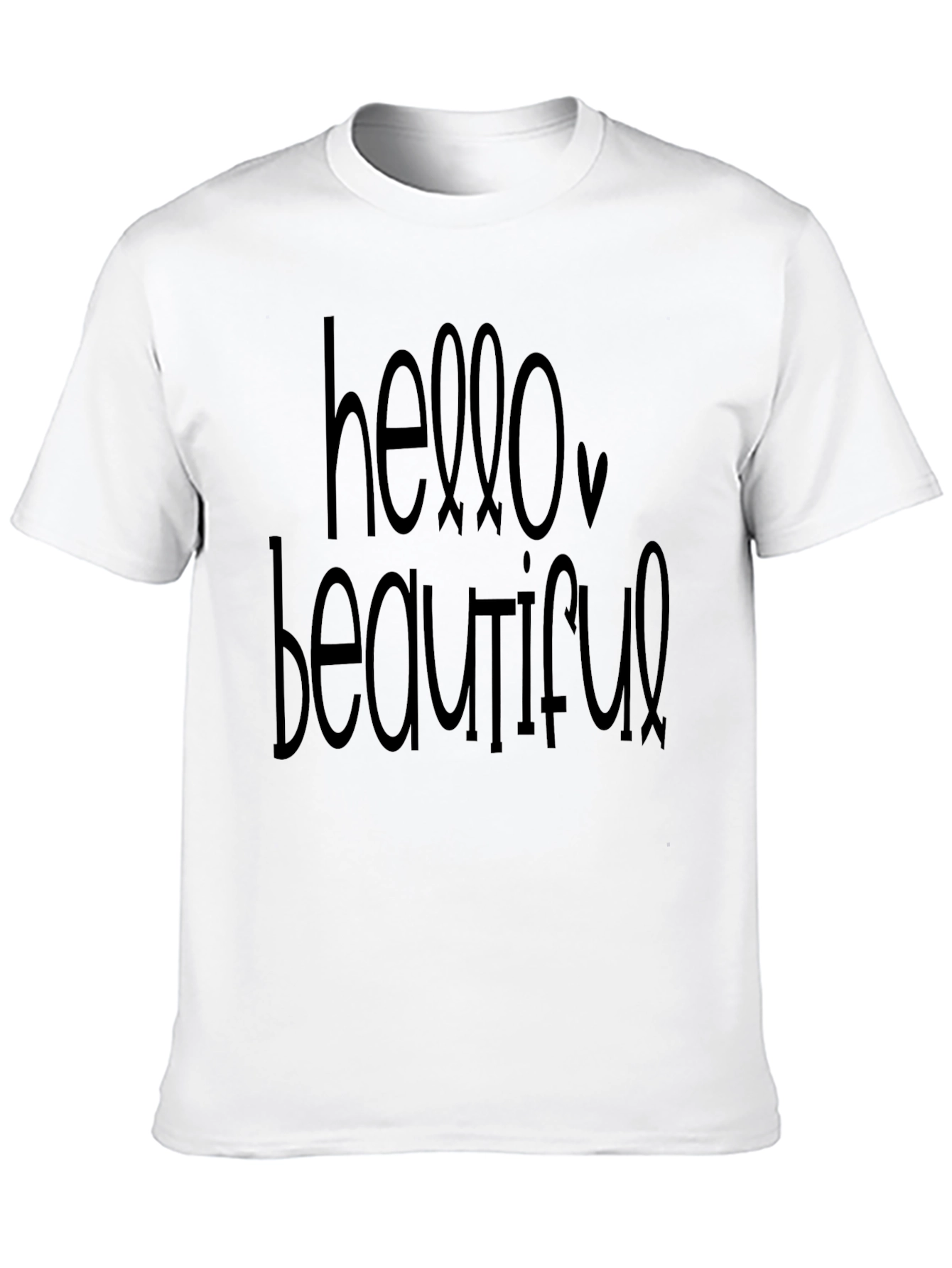 Black Hello Beautiful Graphic Tee - Black view 10
