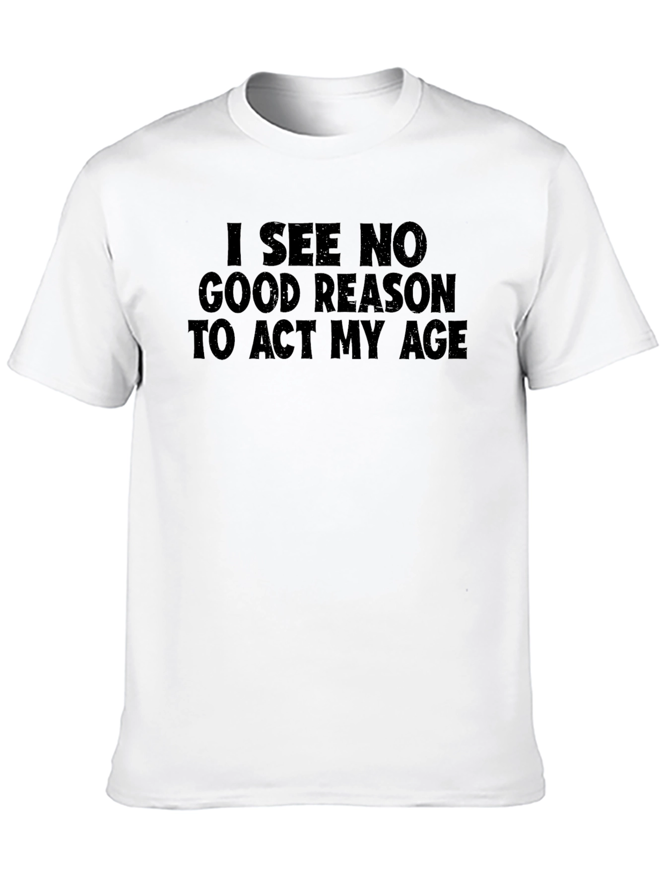Black Funny "Act My Age" Graphic T-Shirt - Black Cotton Tee view 10