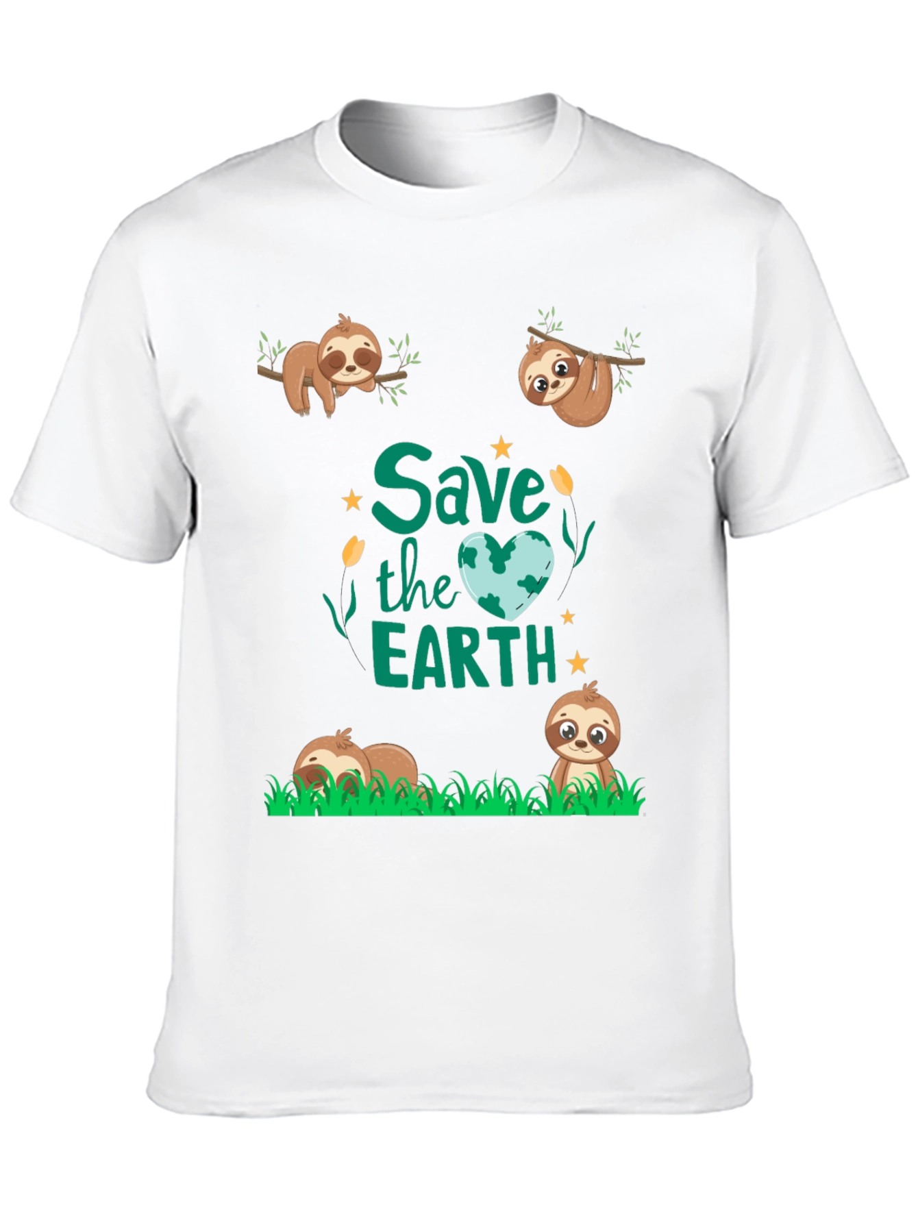 Black Save the Earth Sloth Graphic Tee view 10